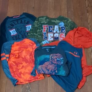 Kids Graphic Long Sleeve Tees - Orange, Green, and Blue